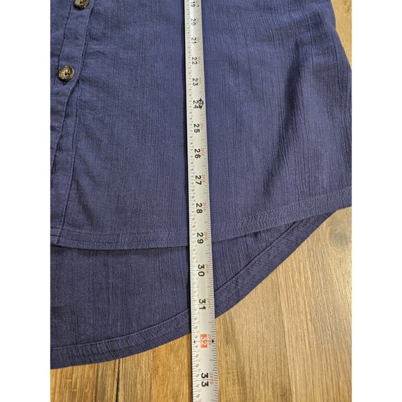 L.L Bean Cloud Gauze Cover-Up Blouse Tunic Women’s Size S Organic Cotton Blue - Picture 8 of 9